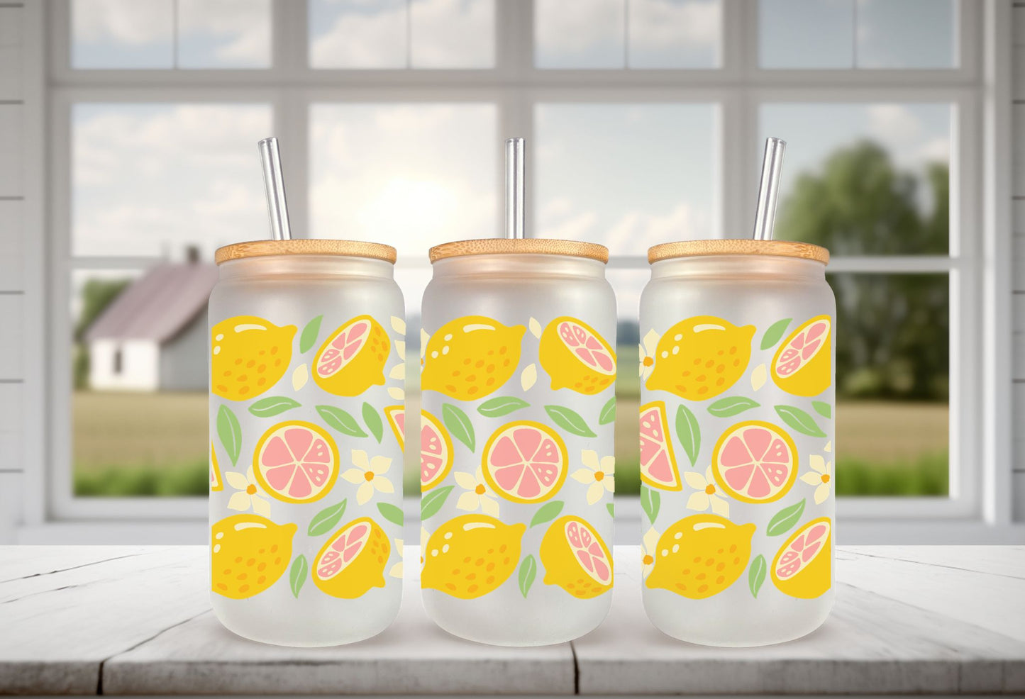 Pink Lemonade Glass Can