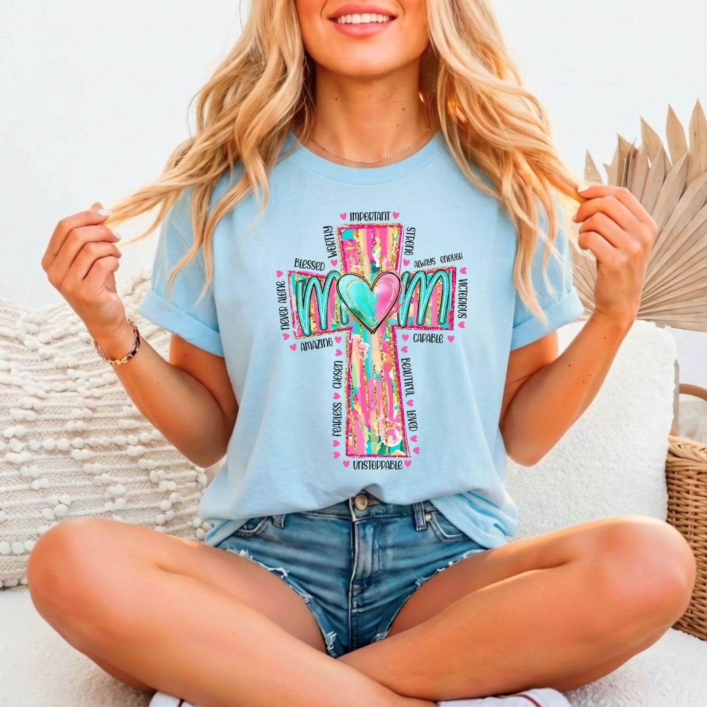 Faith-Based Affirmations Mom's Tee | Bella Canvas 3001 Relaxed Fitted