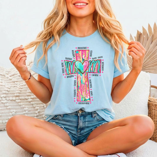 Faith-Based Affirmations Mom's Tee | Bella Canvas 3001 Relaxed Fitted