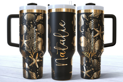 Personalized Beach Tumbler | Laser Engraved 40oz Custom Name