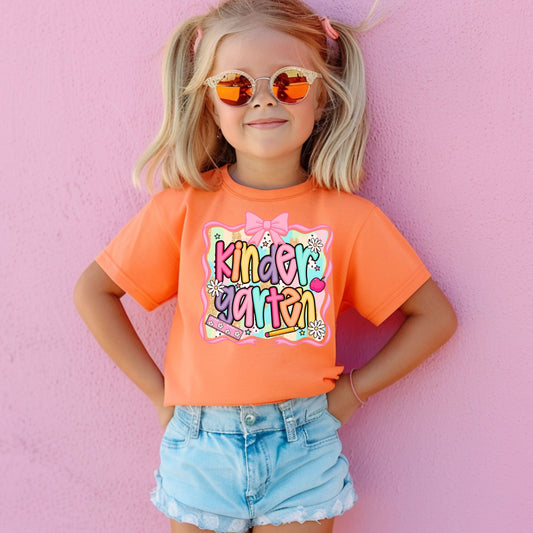 Girls Back to School Comfort Colors Tee – Bold Neon Grade Design