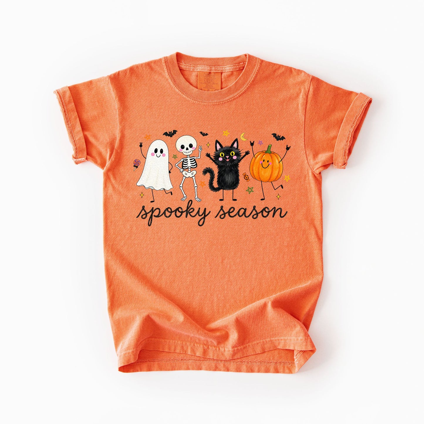 Spooky Season Doodles Kids Comfort Colors Tee | Youth XS–XL