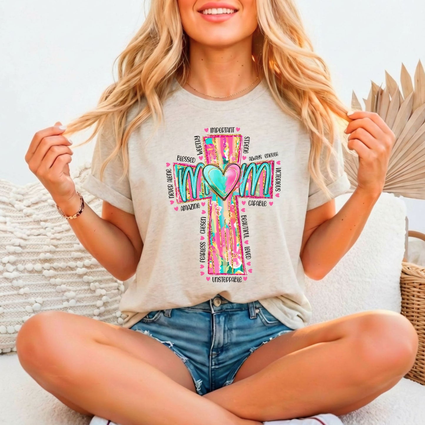 Faith-Based Affirmations Mom's Tee | Bella Canvas 3001 Relaxed Fitted