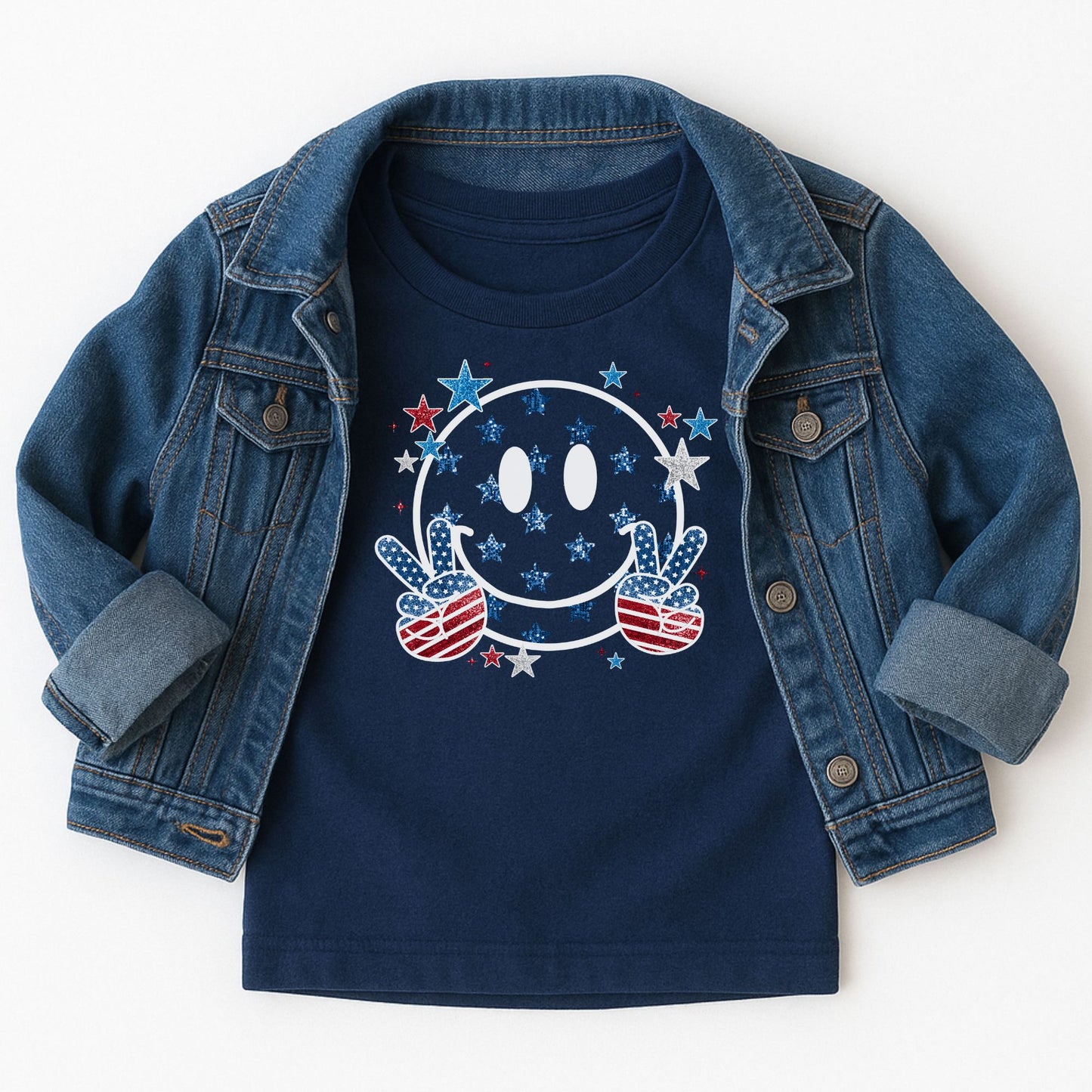 4th of July Happy Face Kids Tee - Gildan G5000B