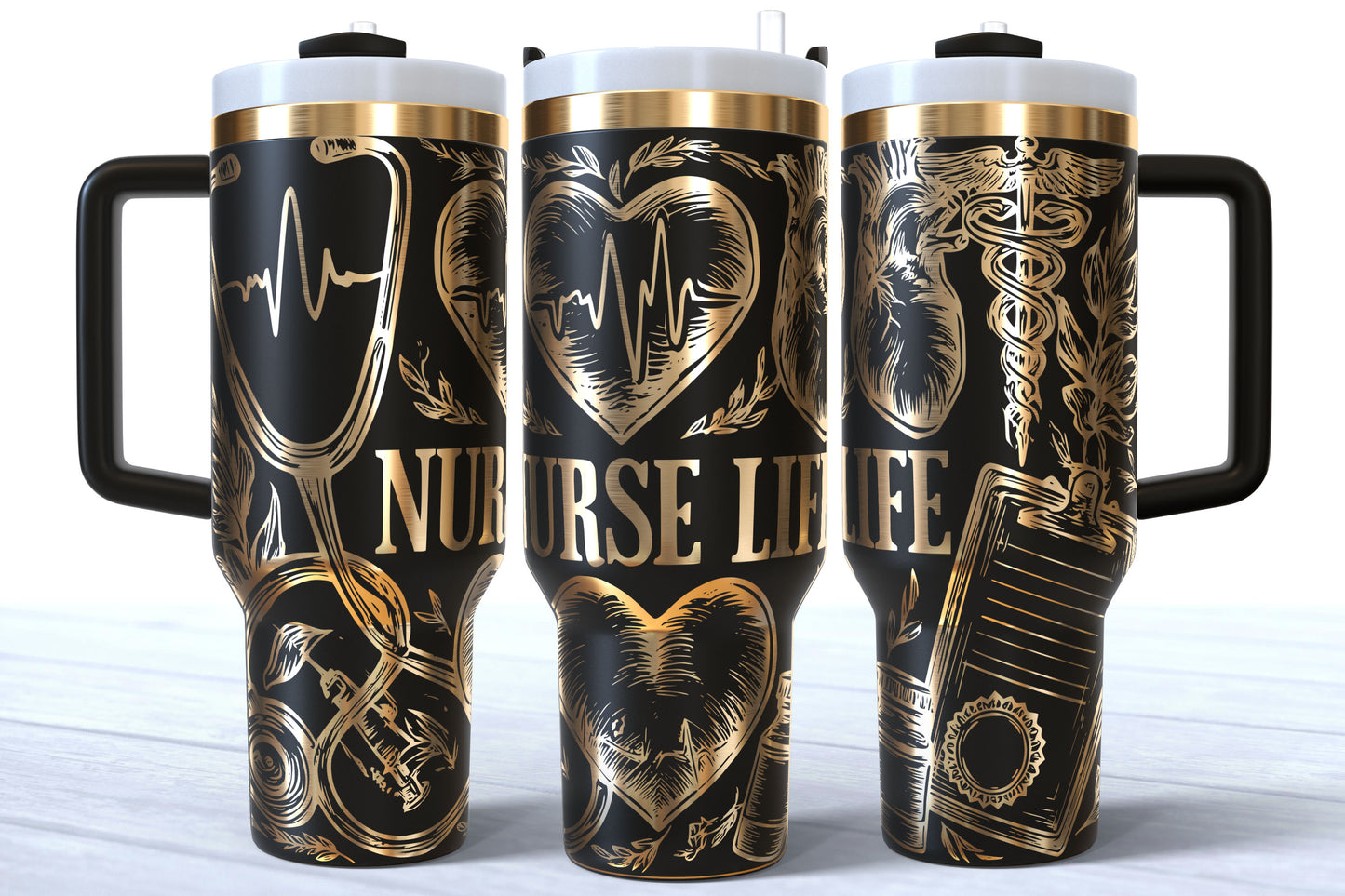 Nurse Life Laser Engraved Makerflo Tumbler | Silver, Gold & Rainbow Plated