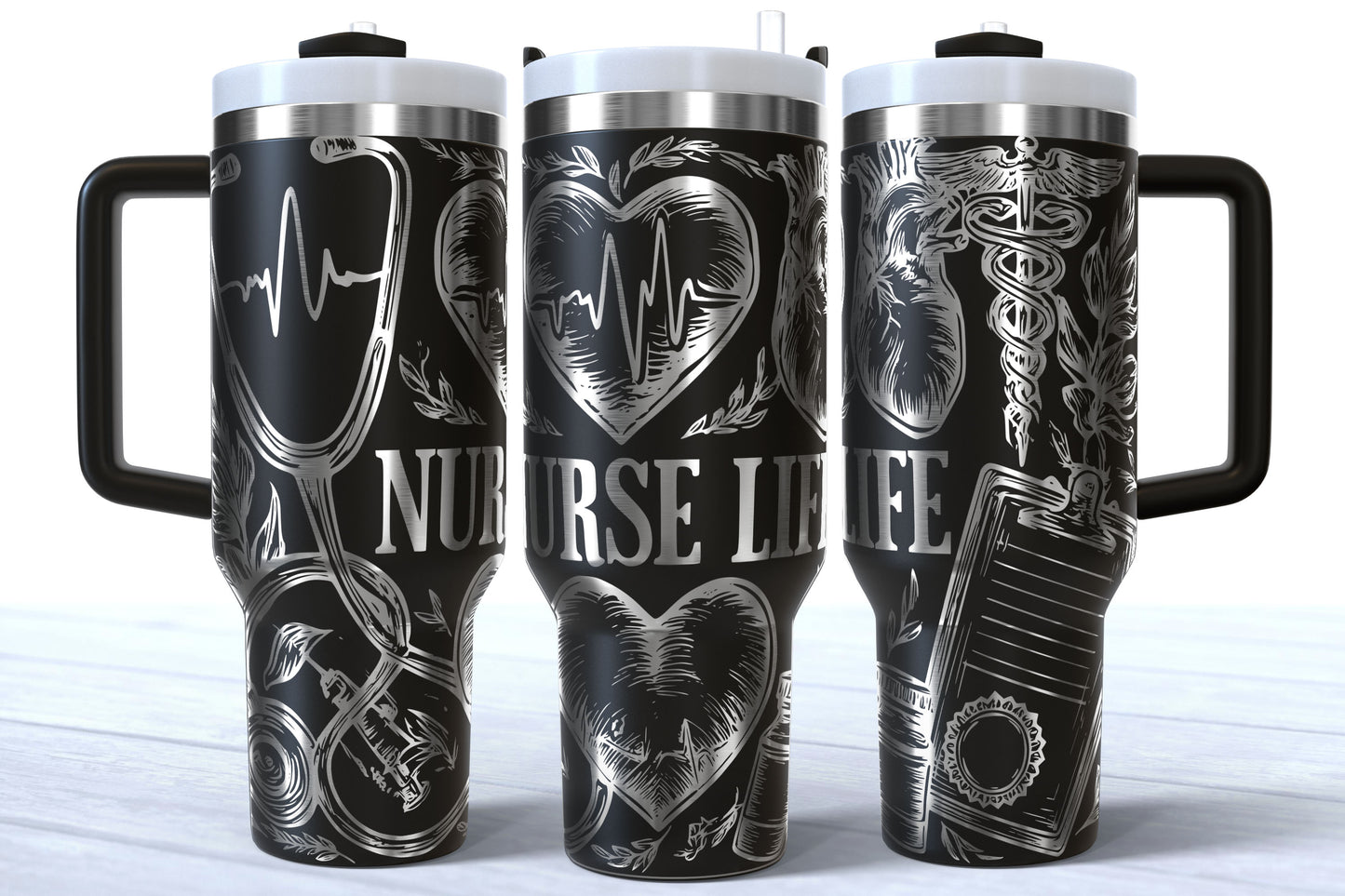 Nurse Life Laser Engraved Makerflo Tumbler | Silver, Gold & Rainbow Plated