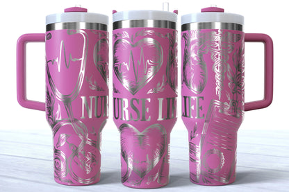Nurse Life Laser Engraved Makerflo Tumbler | Silver, Gold & Rainbow Plated