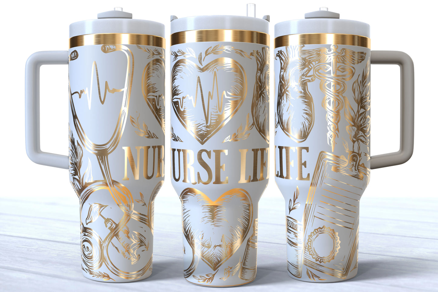 Nurse Life Laser Engraved Makerflo Tumbler | Silver, Gold & Rainbow Plated