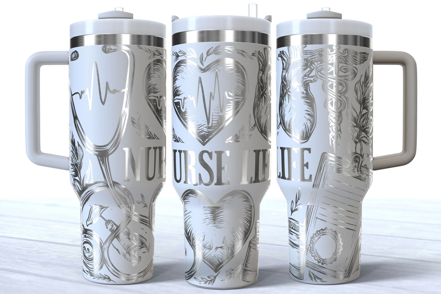 Nurse Life Laser Engraved Makerflo Tumbler | Silver, Gold & Rainbow Plated