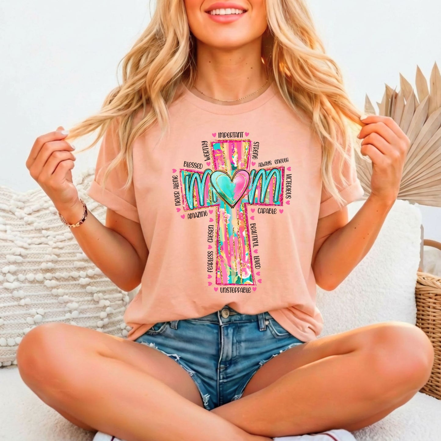 Faith-Based Affirmations Mom's Tee | Bella Canvas 3001 Relaxed Fitted