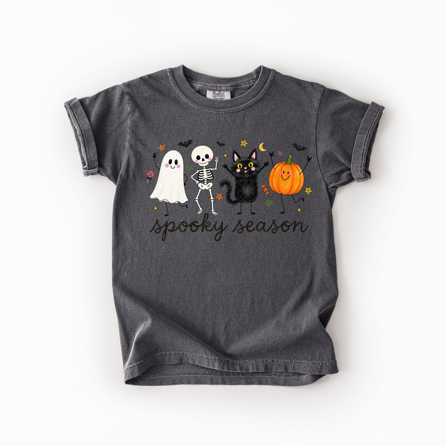 Spooky Season Doodles Kids Comfort Colors Tee | Youth XS–XL