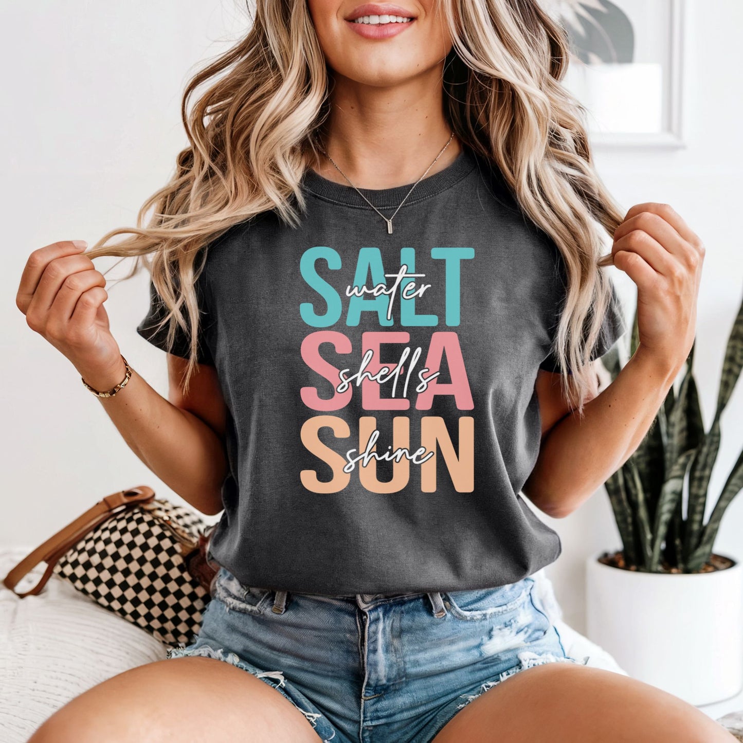 Saltwater, Seashells, Sunshine – Comfort Colors 1717 Vintage Heavyweight Unisex Tee