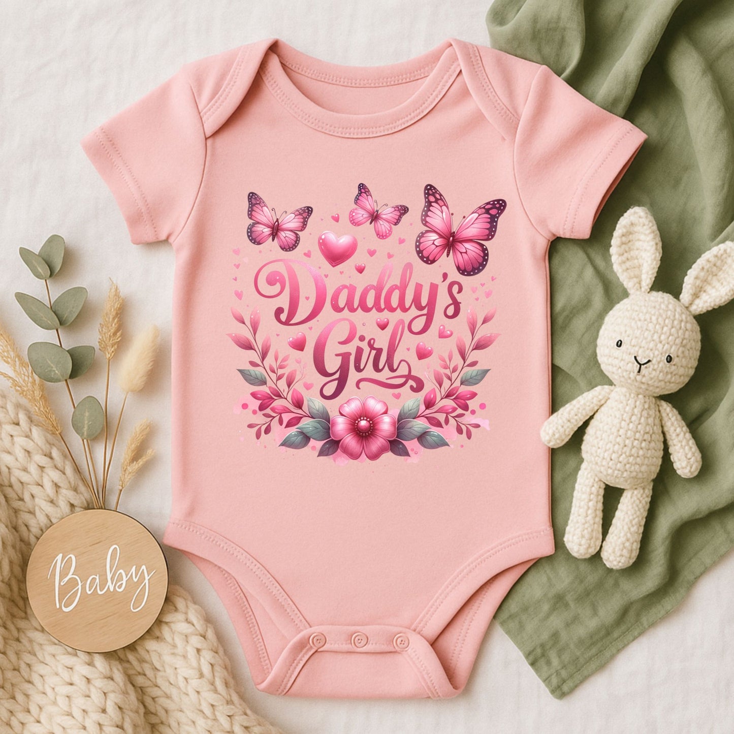 Daddy's Girl Baby Onesie | Rabbit Skins 4424 | DTF Print