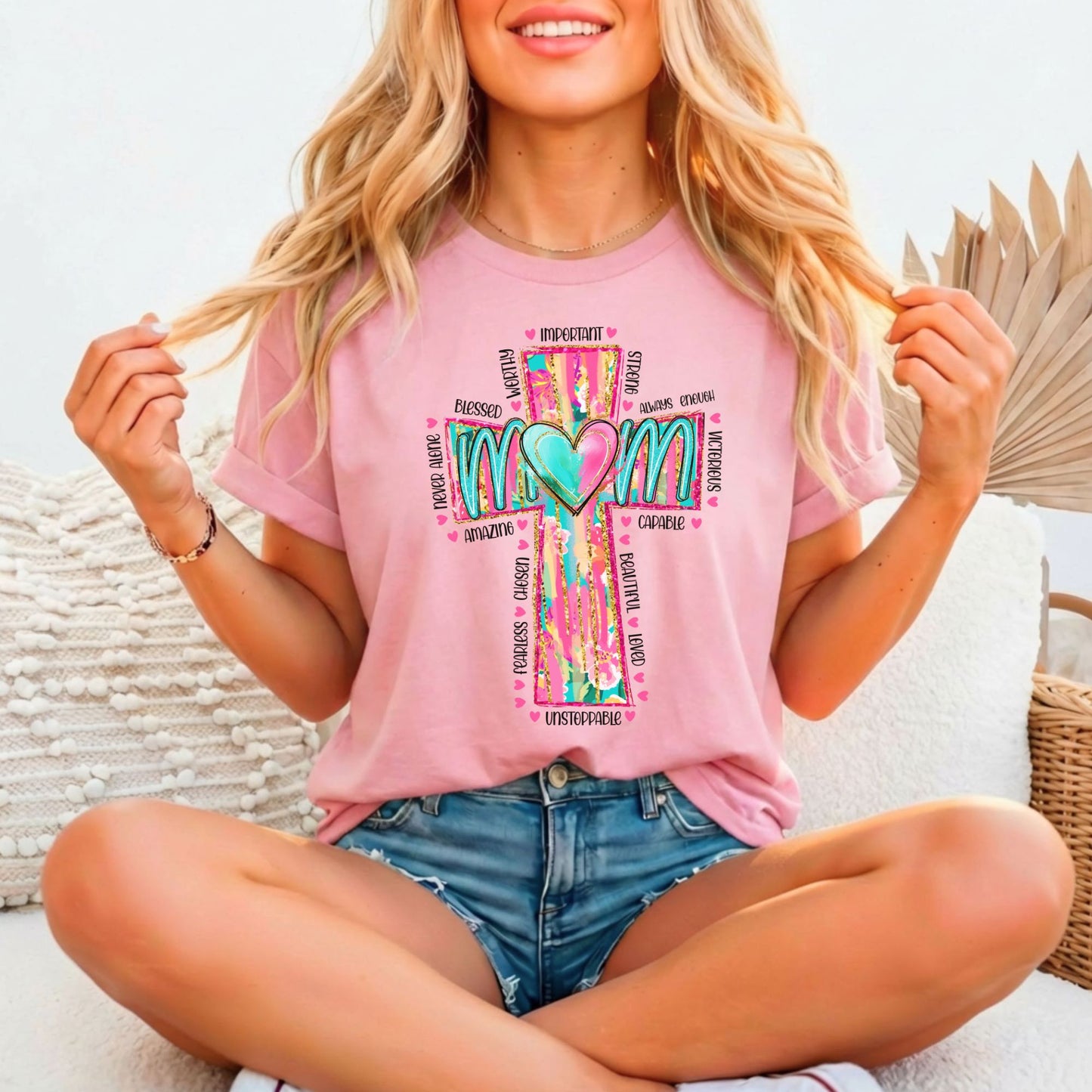 Faith-Based Affirmations Mom's Tee | Bella Canvas 3001 Relaxed Fitted
