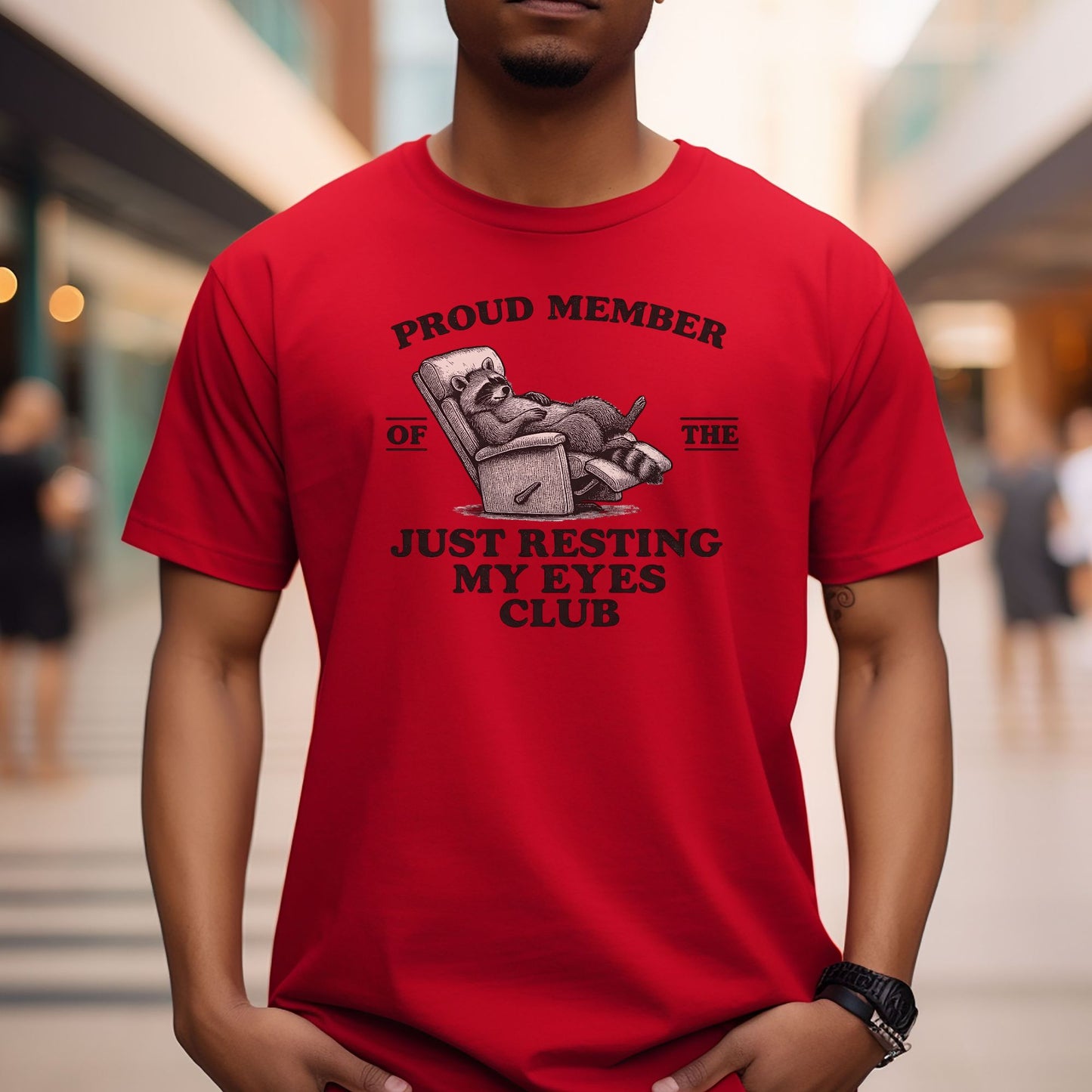 Proud Member of the Just Resting My Eyes Club — Men's Bella Canvas Relaxed Fitted Tee