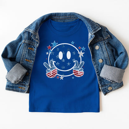 4th of July Happy Face Kids Tee - Gildan G5000B