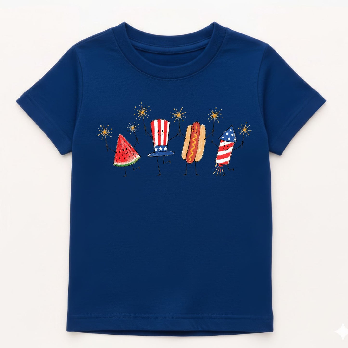 4th of July Doodle Kids Gildan 5000B Tee