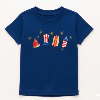 4th of July Doodle Kids Gildan 5000B Tee