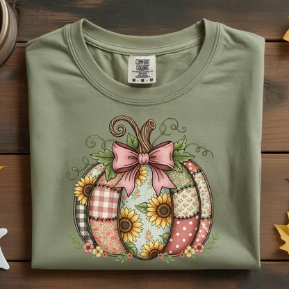 Pink Patchwork Pumpkin Comfort Colors Tee – Peanut Bubba Print Shop