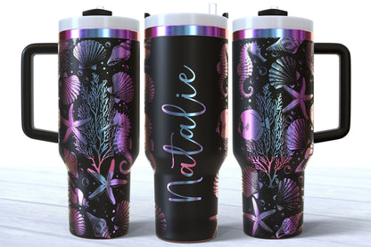 Personalized Beach Tumbler | Laser Engraved 40oz Custom Name
