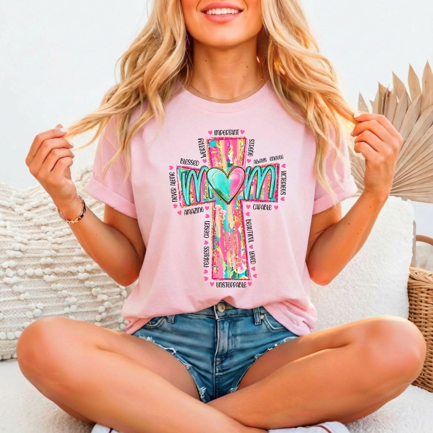 Faith-Based Affirmations Mom's Tee | Bella Canvas 3001 Relaxed Fitted