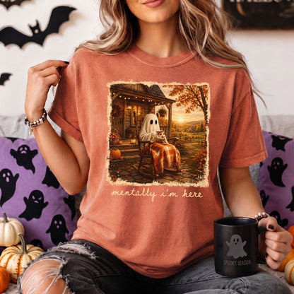 I'm Mentally Here | Summerween Ghost Tee