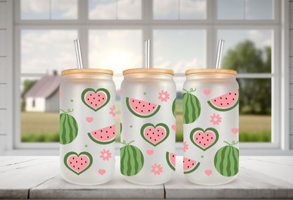 Watermelon Glass Can