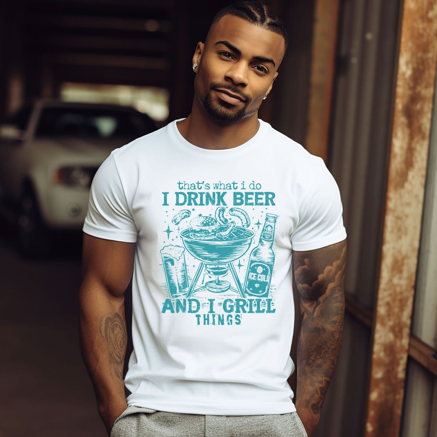 That's What I Do, I Drink Beer & I Grill Things Relaxed Fitted Unisex Tee — Bella Canvas 3001