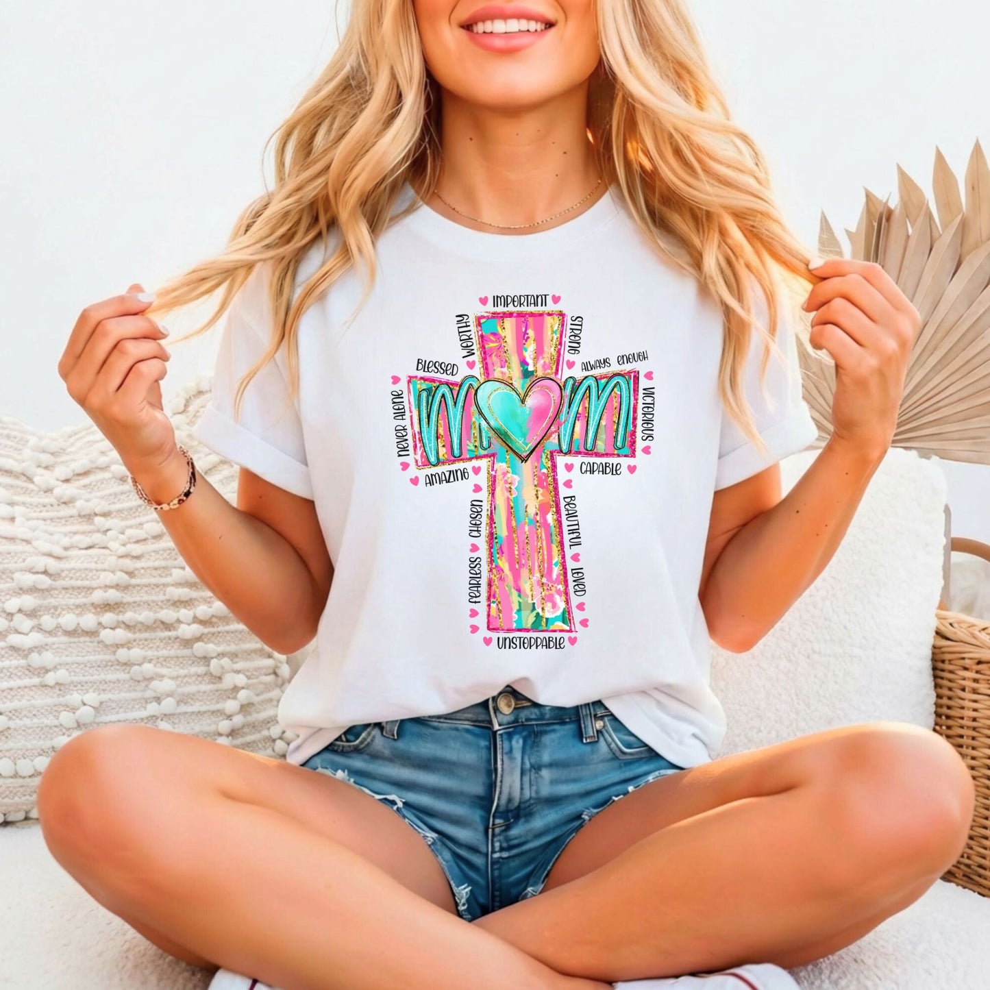 Faith-Based Affirmations Mom's Tee | Bella Canvas 3001 Relaxed Fitted