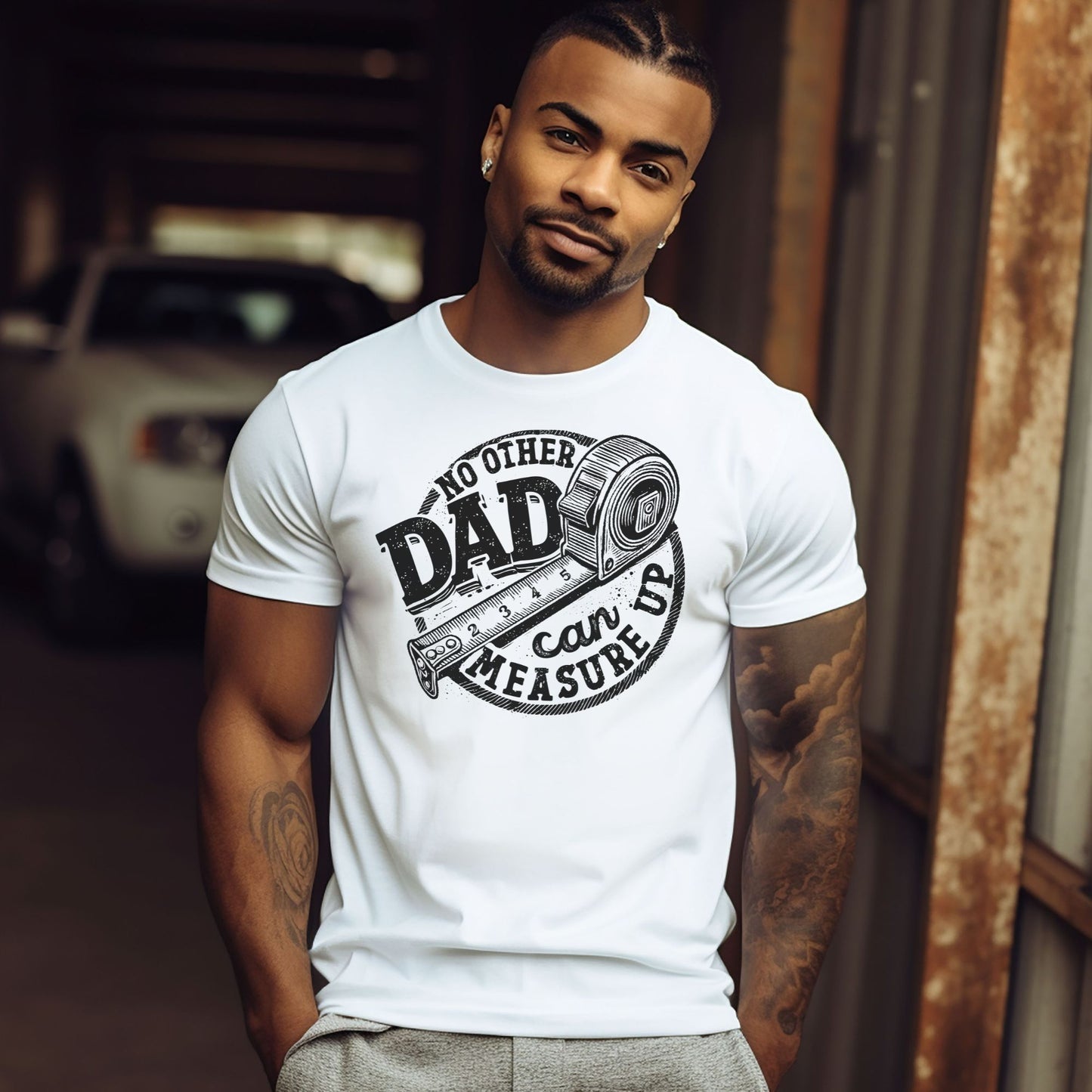 No Other Dad Can Measure Up Men's Relaxed Fitted Tee — Bella Canvas 3001