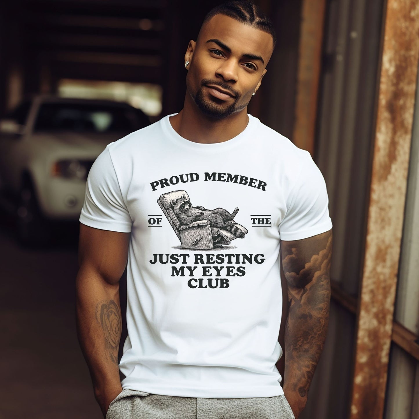 Proud Member of the Just Resting My Eyes Club — Men's Bella Canvas Relaxed Fitted Tee