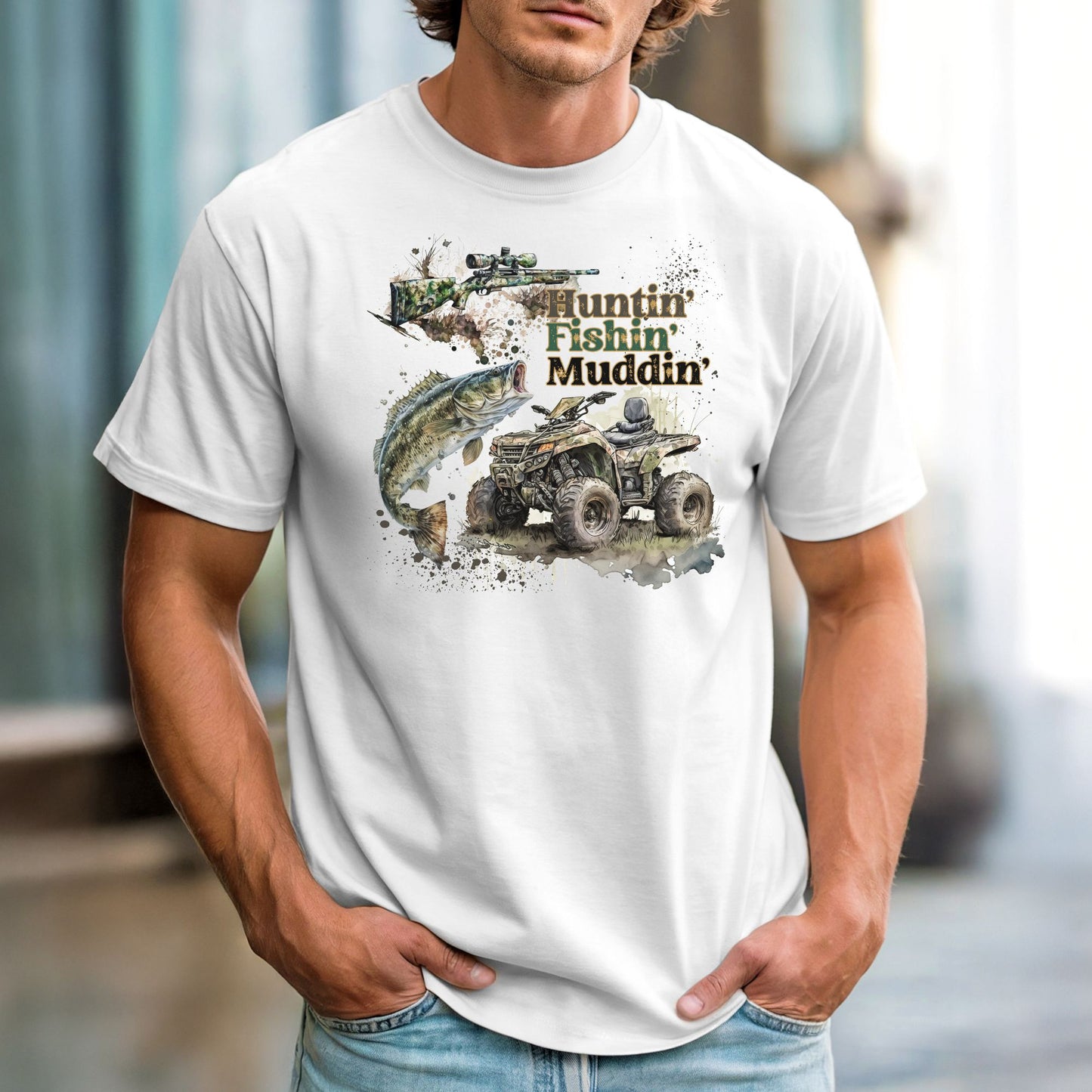 Huntin Fishin Muddin – Comfort Colors 1717 Vintage Heavyweight Tee