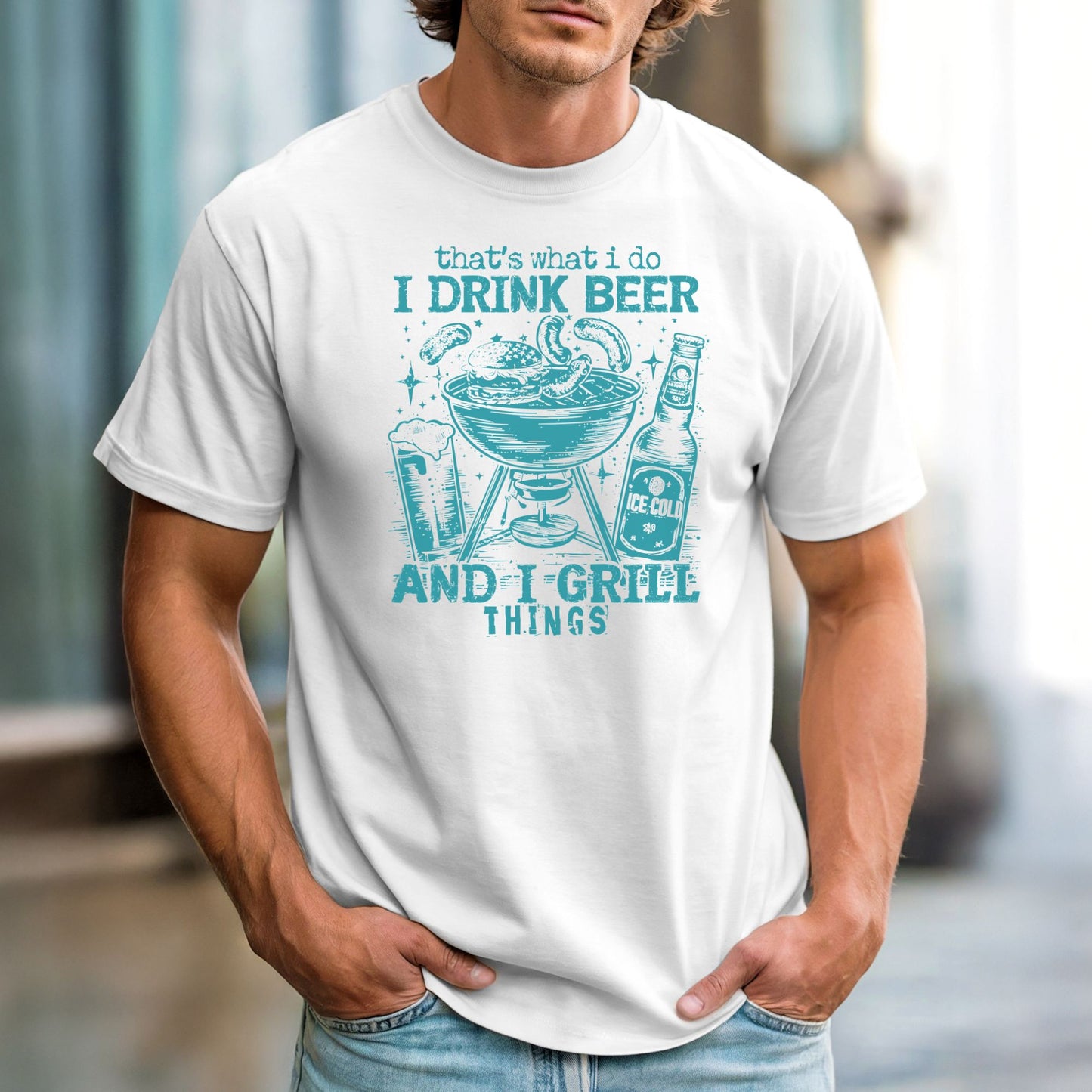 That's What I Do. I Drink Beer and Grill Things – Comfort Colors 1717 Vintage Heavyweight Tee