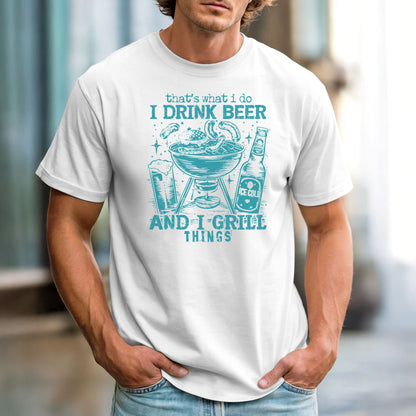 That's What I Do. I Drink Beer and Grill Things – Comfort Colors 1717 Vintage Heavyweight Tee