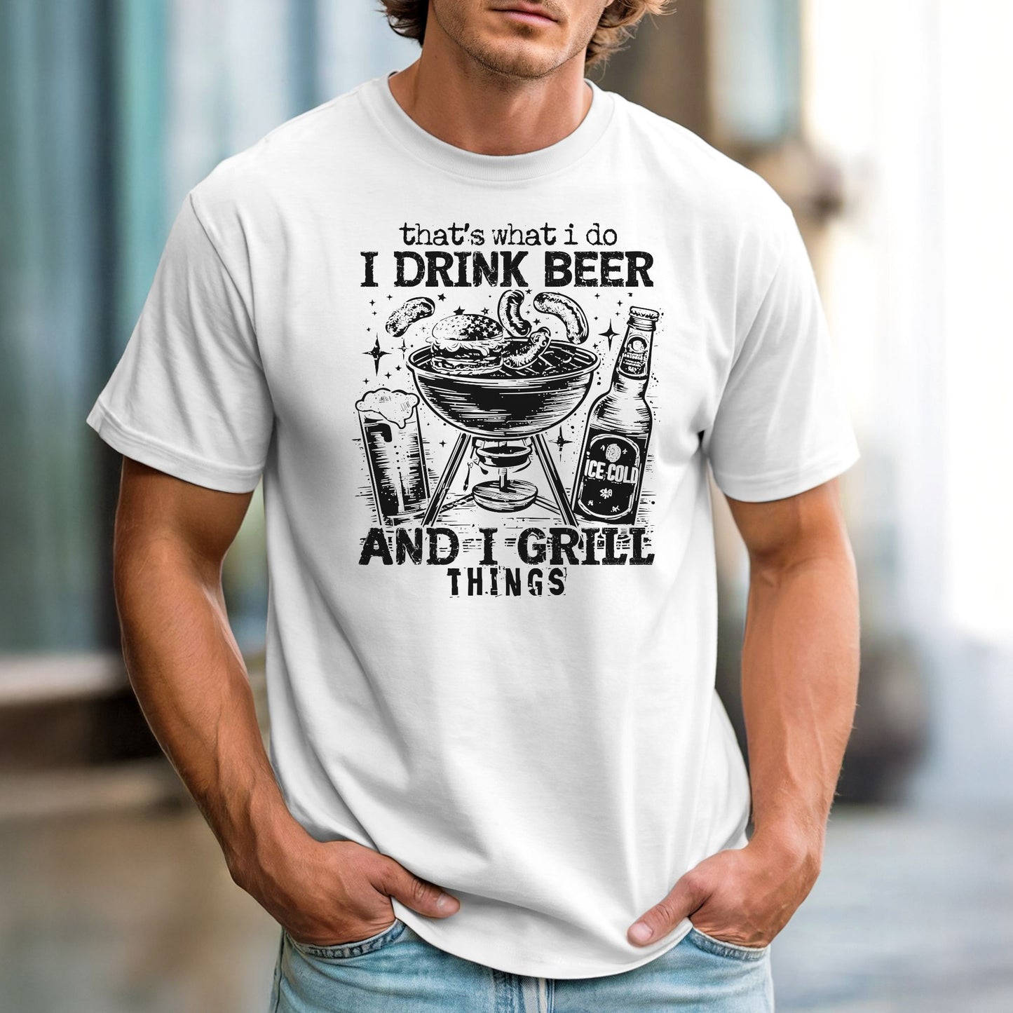 That's What I Do. I Drink Beer and Grill Things – Comfort Colors 1717 Vintage Heavyweight Tee