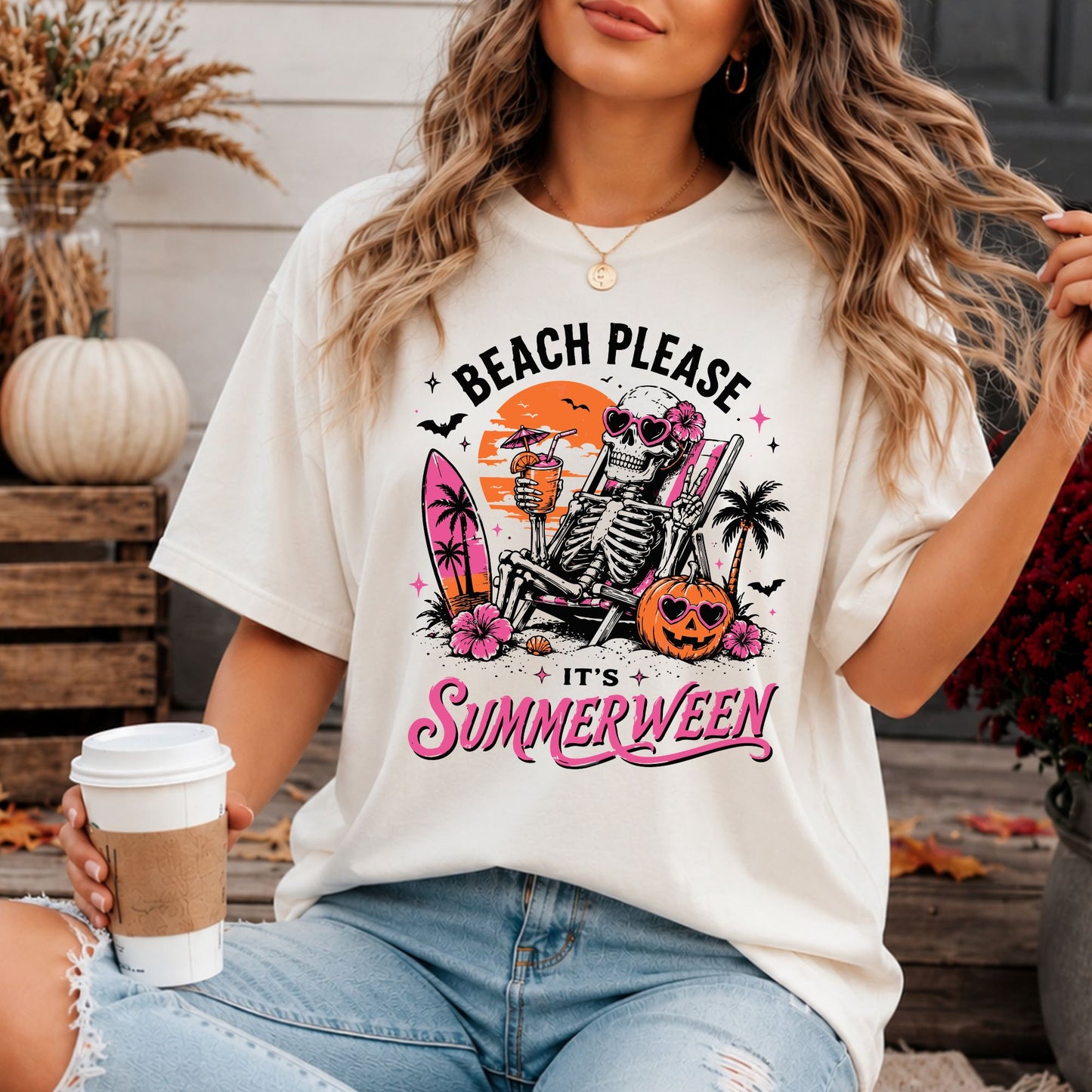 Beach Please – Summerween Comfort Colors Tee
