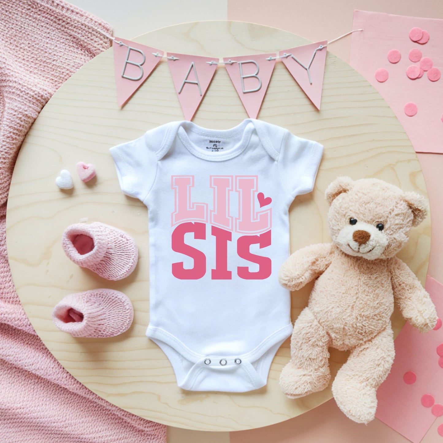 Lil Sis Baby Onesie | Rabbit Skins 4424 | DTF Print