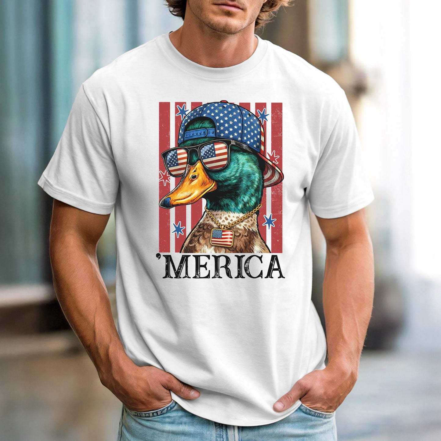 MERICA Mallard Duck Comfort Colors Vintage Heavyweight Men's Tee