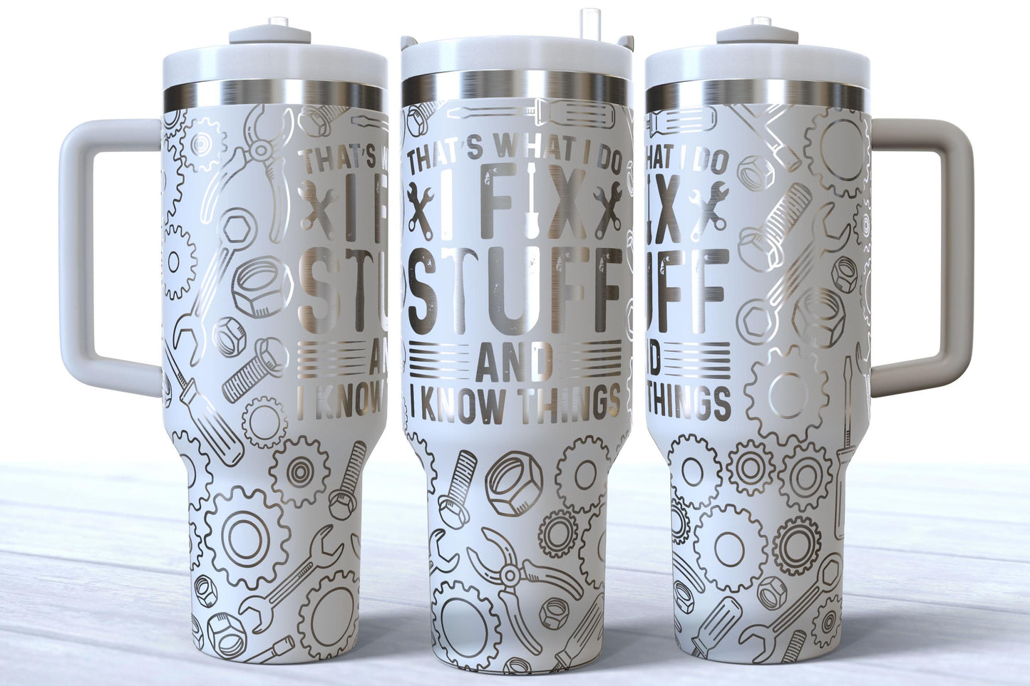 Laser Engraved 40oz Dad/Mechanic/Repair Man Makerflo Tumbler