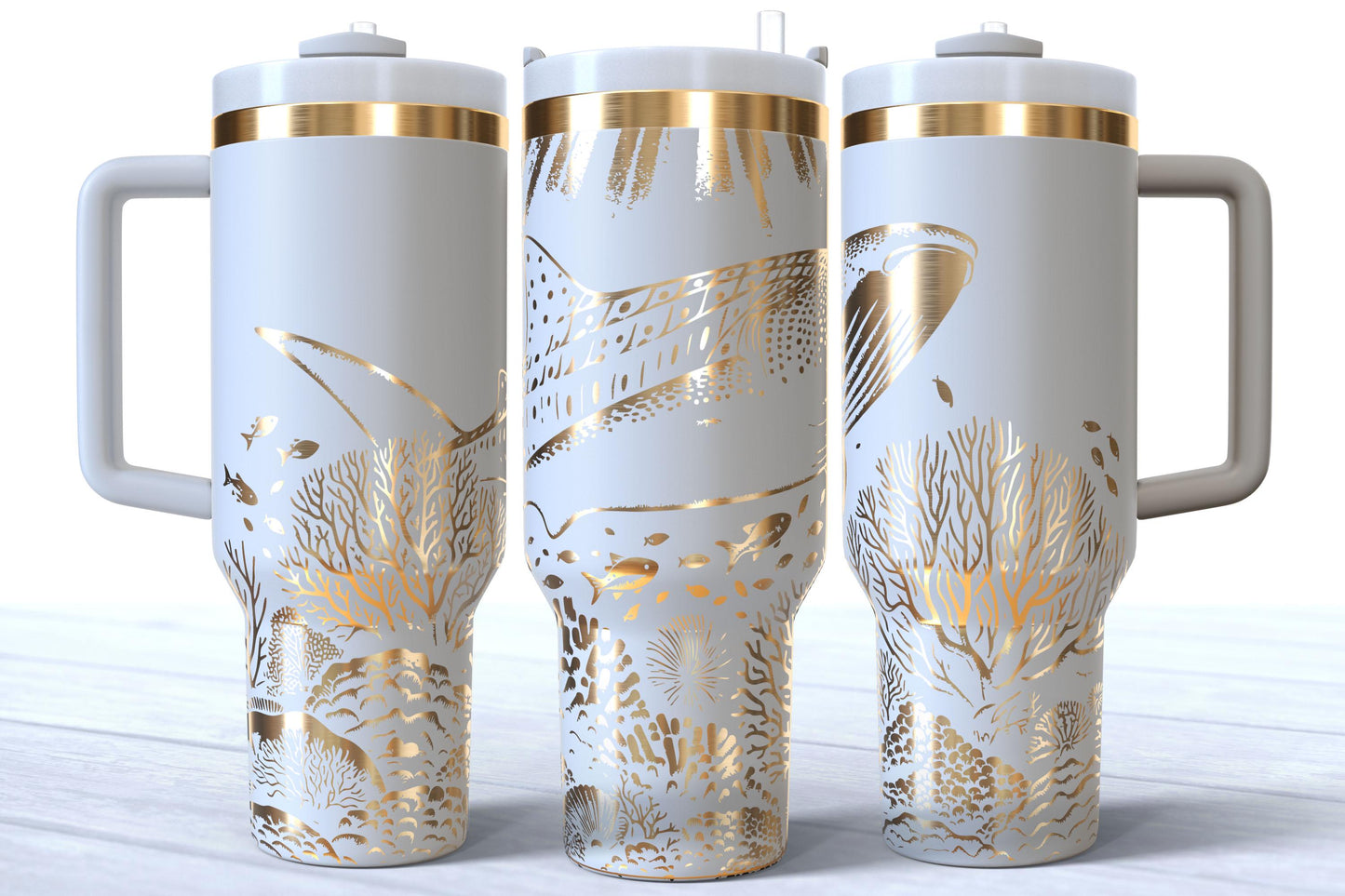 Laser Engraved 40oz Whale Shark Makerflo Tumbler