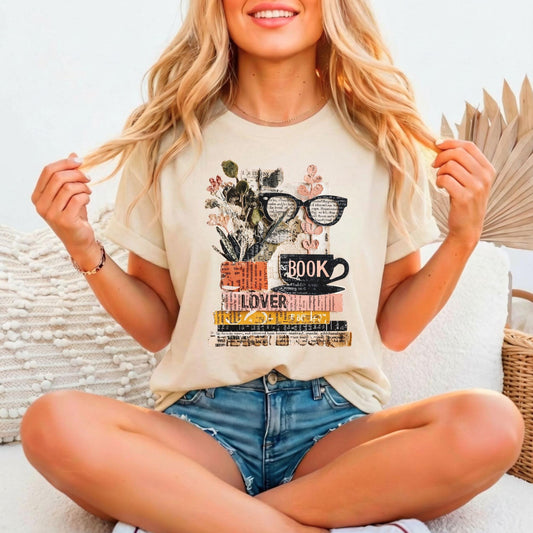 Vintage Book Lover Relaxed Fitted Bella Canvas Graphic T-shirt