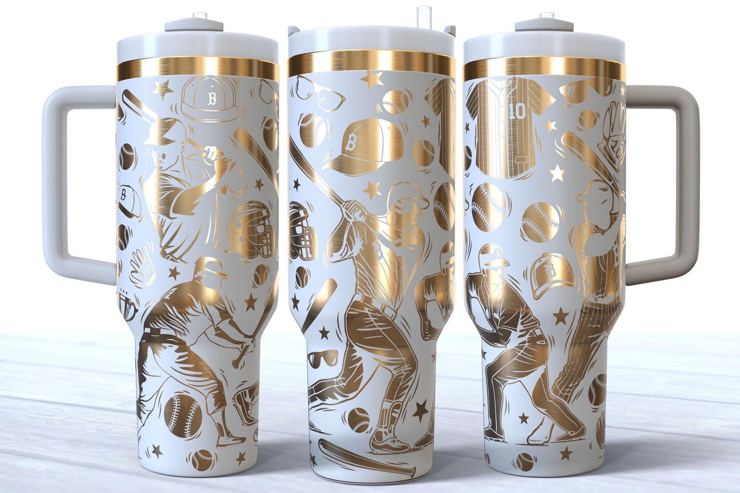 Laser Engraved Baseball Makerflo Tumbler