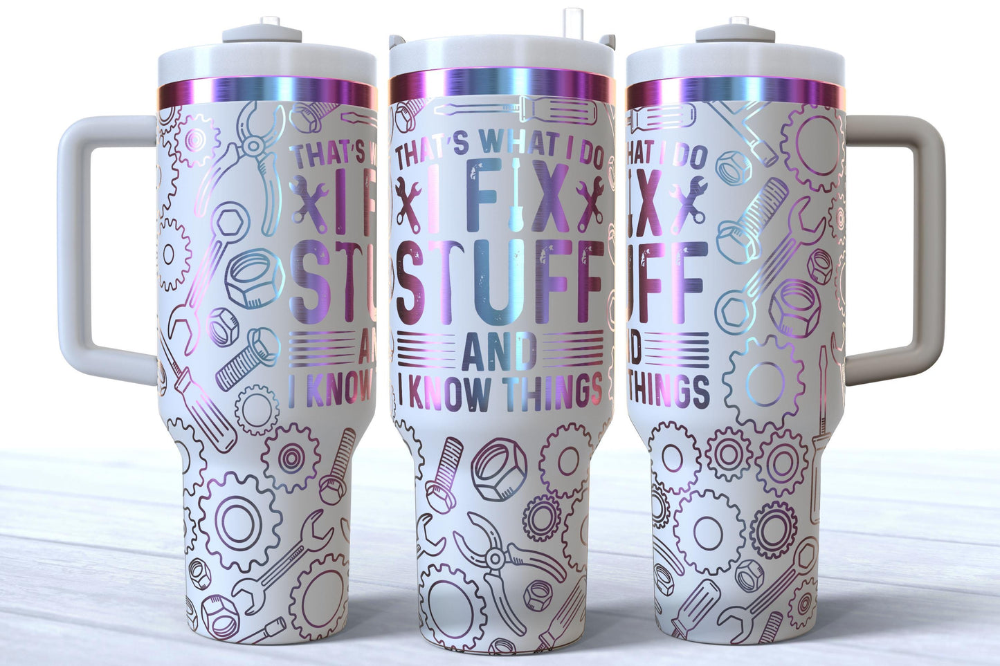 Laser Engraved 40oz Dad/Mechanic/Repair Man Makerflo Tumbler