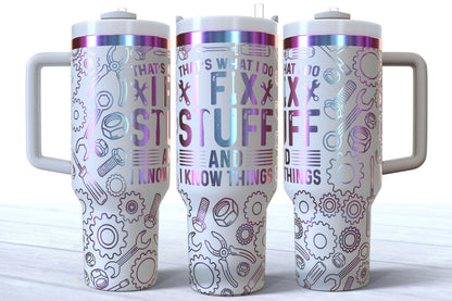 Laser Engraved 40oz Dad/Mechanic/Repair Man Makerflo Tumbler