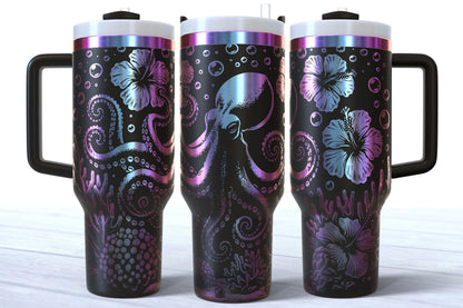 Octopus Ocean Laser Engraved 40oz Tumbler