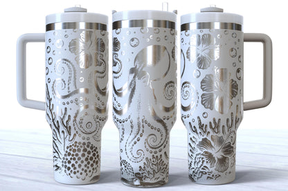 Octopus Ocean Laser Engraved 40oz Tumbler