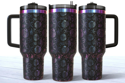 Laser Engraved Sea Shells and Starfish 40oz Makerflo Tumbler