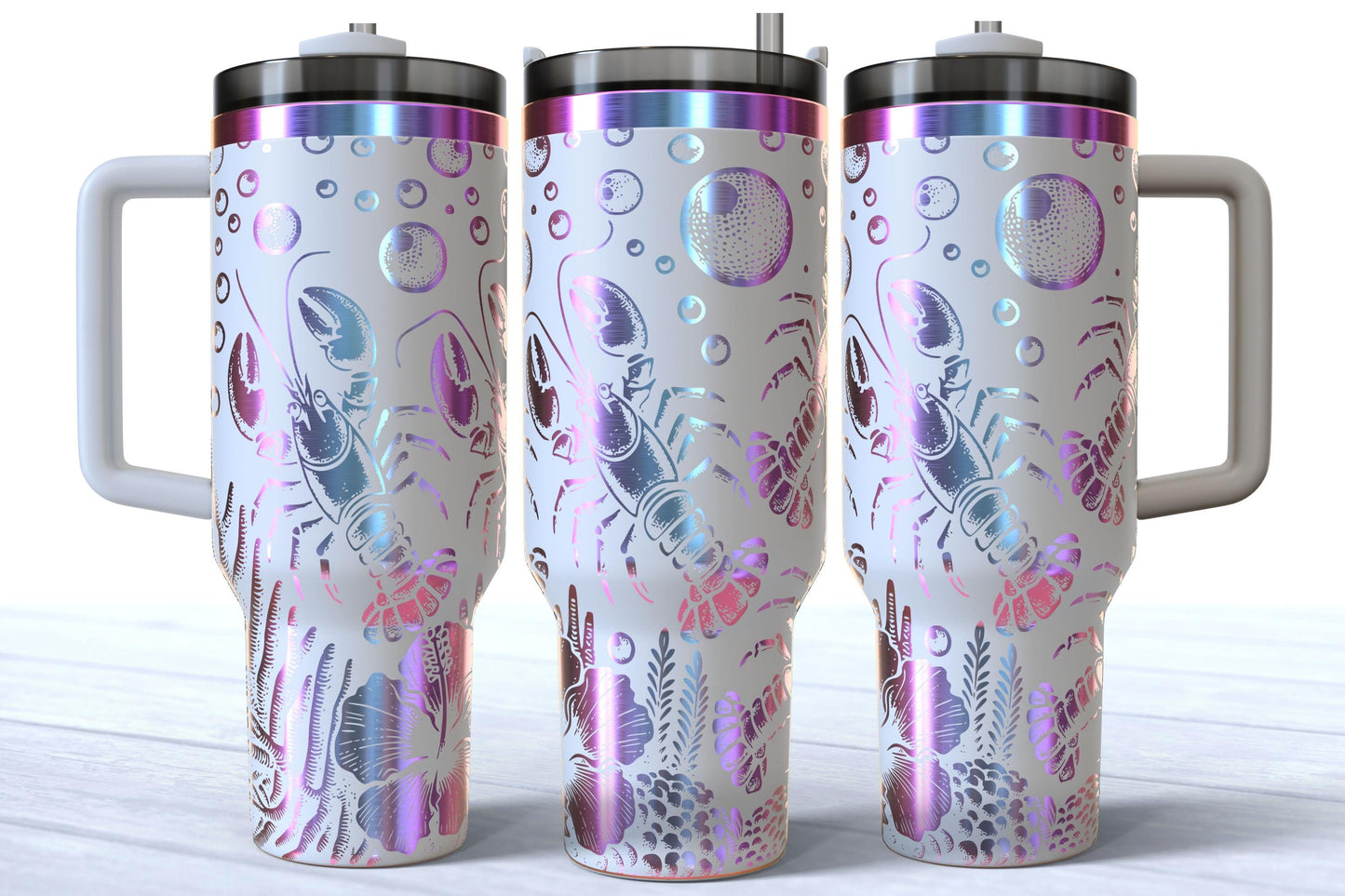 Laser Engraved 40oz Stainless Steel Lobster Tumbler