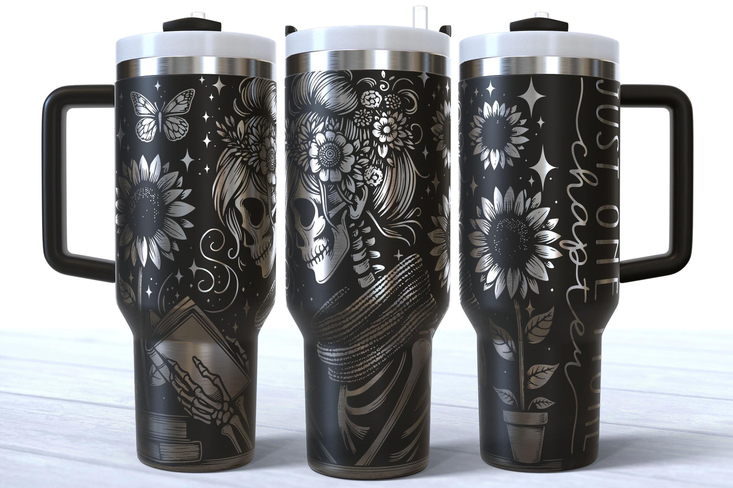 Laser Engraved Just One More Chapter Bookish 40oz Makerflo Tumbler