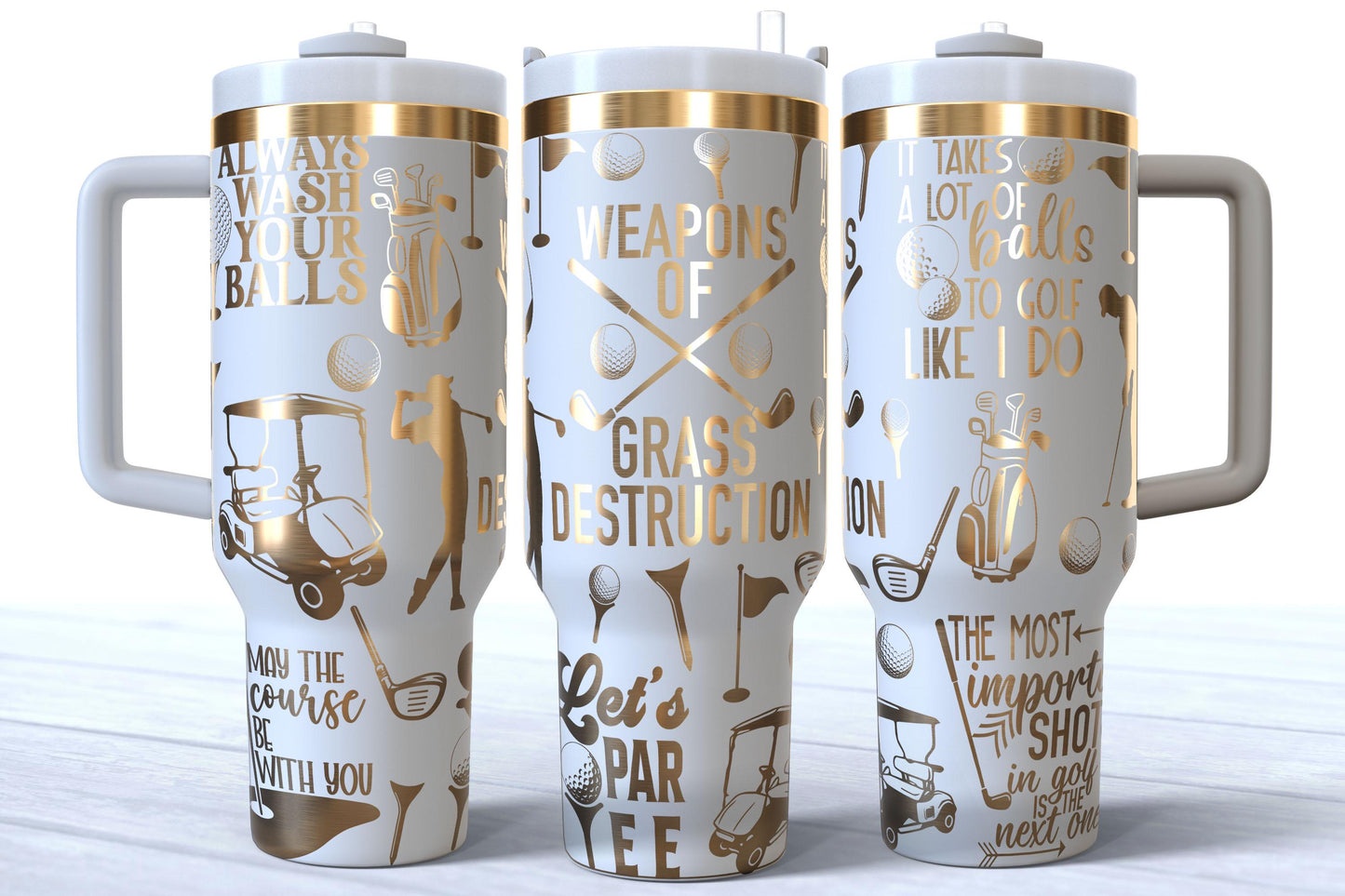 Laser Engraved Golf Stainless Steel Tumbler 40oz
